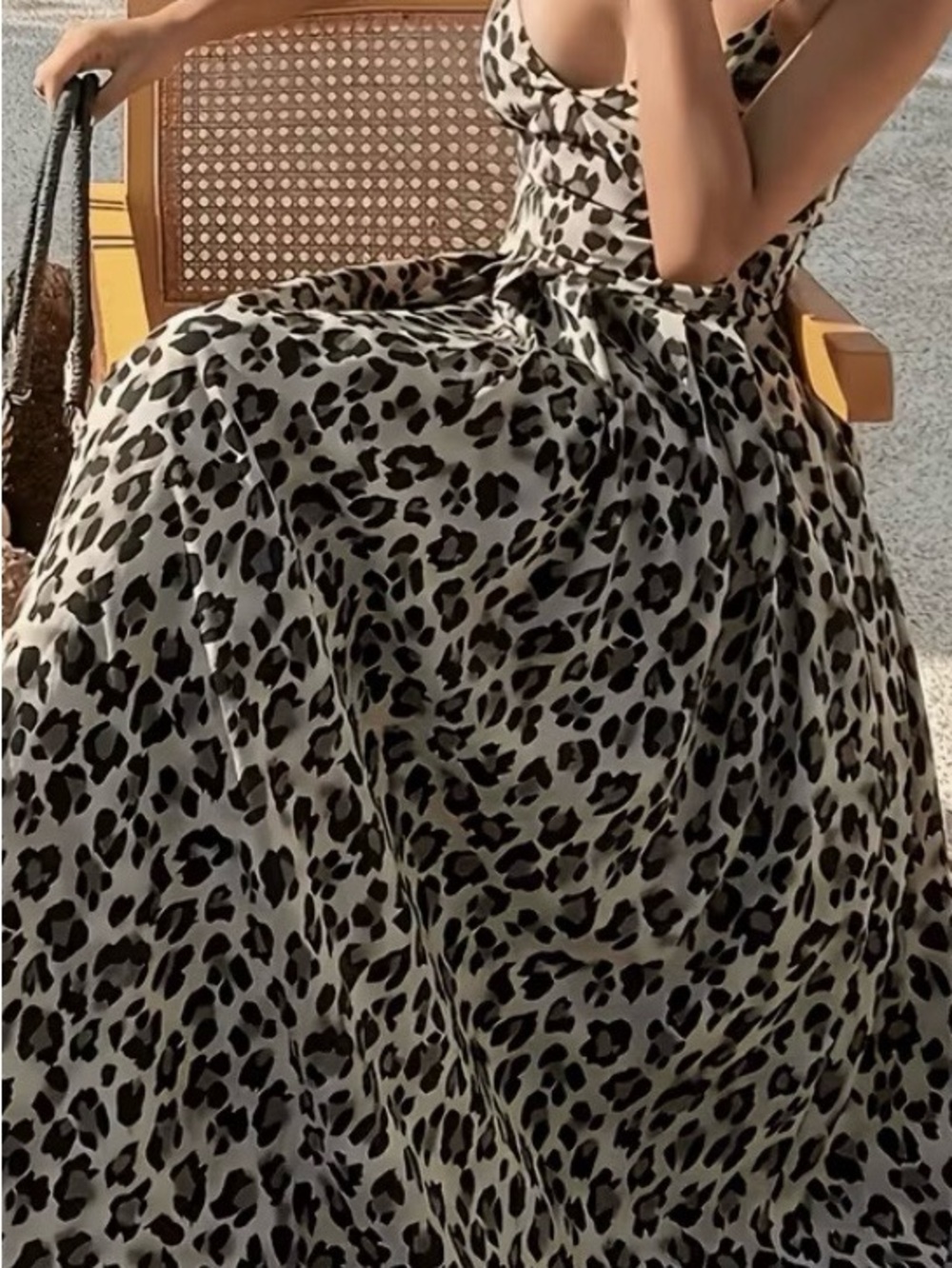 NEW-  Animal Print Front V Cut Neck Line Maxi dress. In Original Packaging